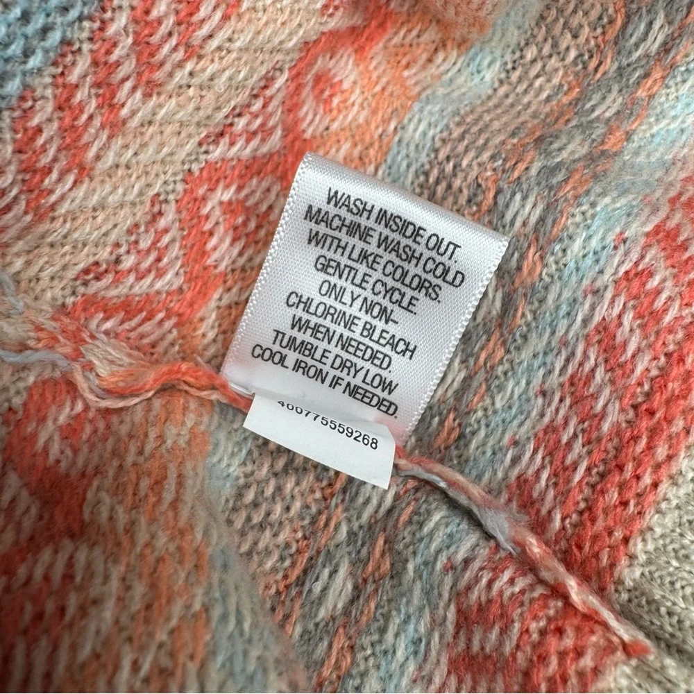 Croft & Barrow Pastel Aztec Button Front Cardigan Size XL Boho Business Casual - Picture 12 of 12